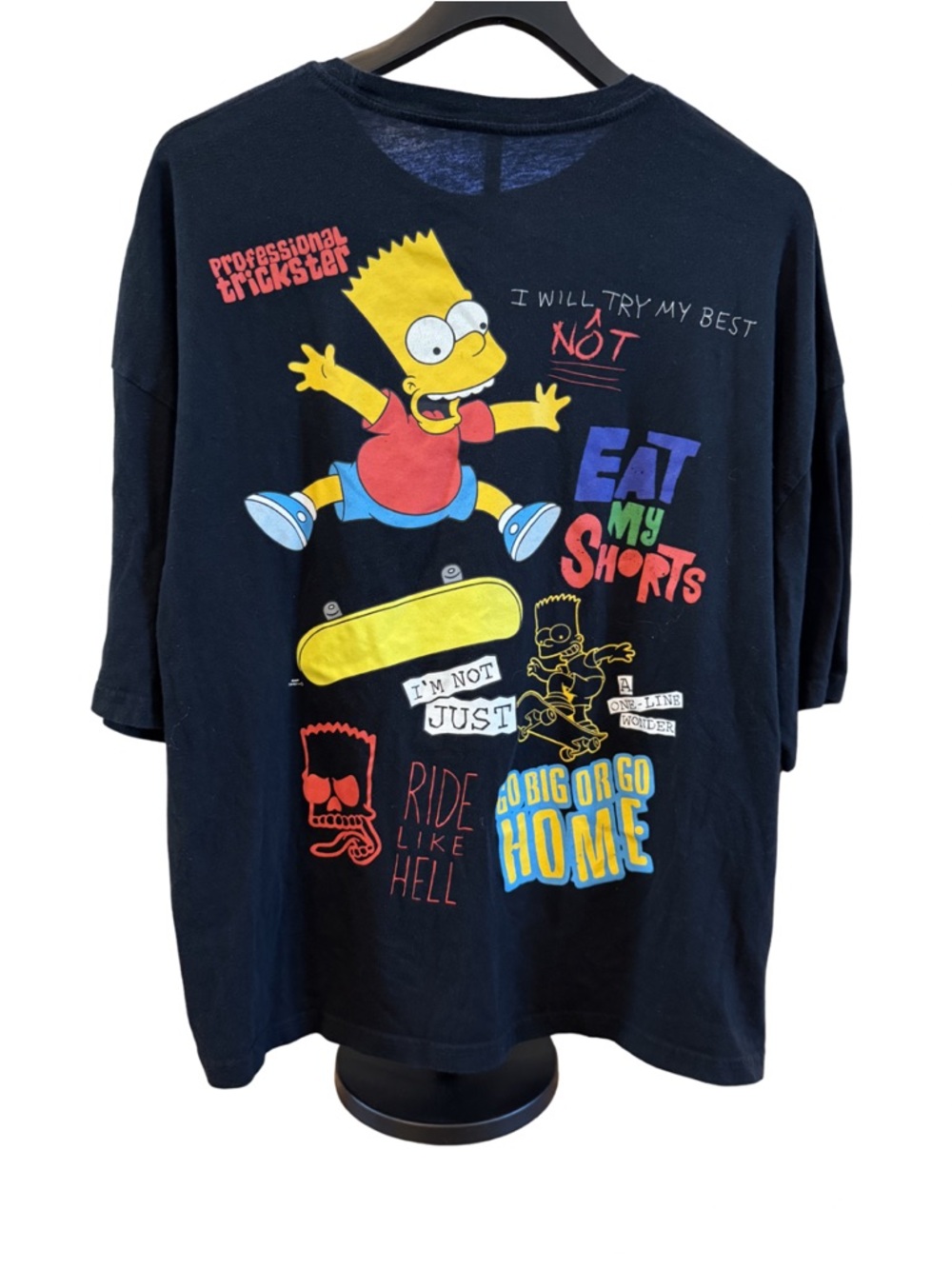 Y2K BART SIMPSON Problem Child' Black Graphic Tee